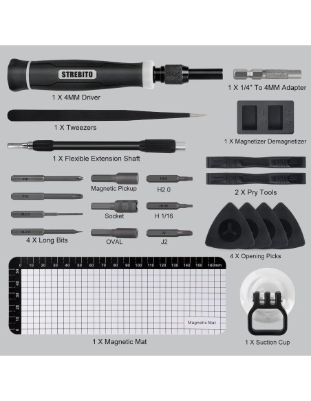 Juego de Destornilladores de Precisión STREBITO 153 en 1