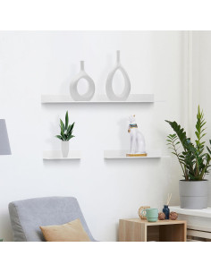 Estantes Flotantes Z metnal 15.24 cm, 2 Piezas, Blanco Mate 2