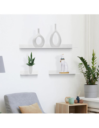 Estantes Flotantes Z metnal 15.24 cm, 2 Piezas, Blanco Mate