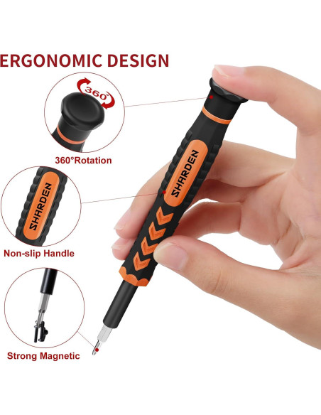 Set de Destornilladores de Precisión Sharden 58 en 1 Naranja