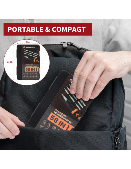 Set de Destornilladores de Precisión Sharden 58 en 1 Naranja