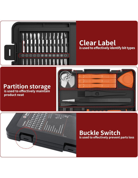 Set de Destornilladores de Precisión Sharden 58 en 1 Naranja