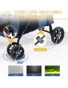 Carrito de Mascotas Canine Canyon 4 Ruedas Plegable Azul Marino 2