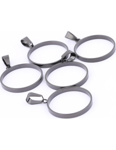 20 Marcos Abiertos de Acero Inoxidable 25mm para Joyería DIY