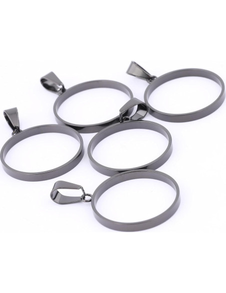20 Marcos Abiertos de Acero Inoxidable 25mm para Joyería DIY
