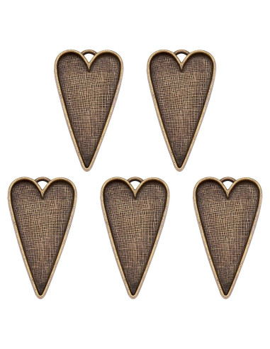 Colgantes de Corazón Tibetano Pandahall - 50 Piezas 53.5mm