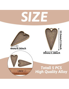 Colgantes de Corazón Tibetano Pandahall - 50 Piezas 53.5mm 2