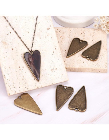 Colgantes de Corazón Tibetano Pandahall - 50 Piezas 53.5mm