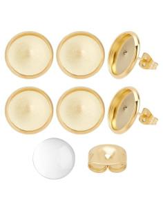 Beebeecraft Kit 40 Aretes DIY Acero Inoxidable Baño Oro 18K