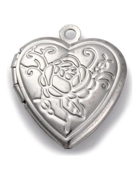 20 Piezas Charm Corazón Acero Inoxidable Ornazy 23mm