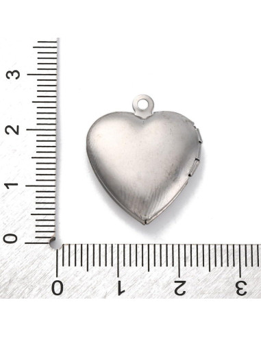 20 Piezas Charm Corazón Acero Inoxidable Ornazy 23mm