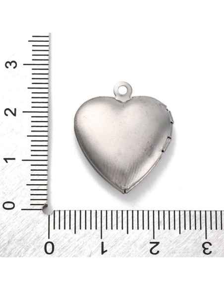 20 Piezas Charm Corazón Acero Inoxidable Ornazy 23mm