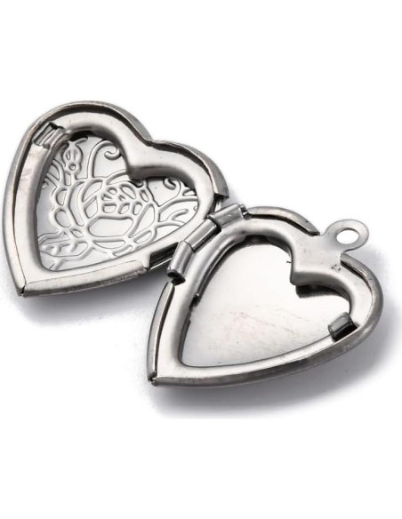 20 Piezas Charm Corazón Acero Inoxidable Ornazy 23mm