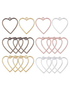 Abalorios de Bezel Abierto Hmjpng - 20pcs Corazón y Flor