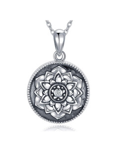 Llavero de Flor Loto Personalizado SOULMEET Plata 925 2 Fotos