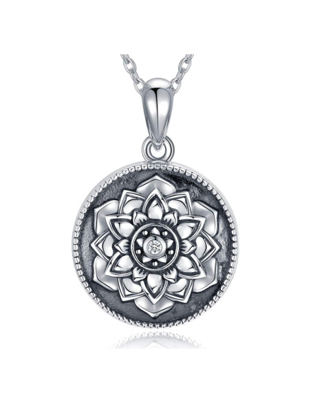 Llavero de Flor Loto Personalizado SOULMEET Plata 925 2 Fotos