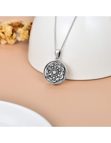 Llavero de Flor Loto Personalizado SOULMEET Plata 925 2 Fotos