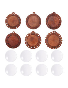 Bandejas de Colgante de Madera Craftdady 12 pcs DIY 30 mm