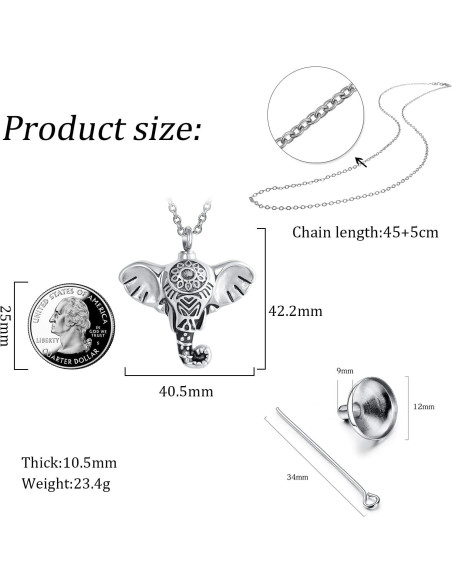 Collar de urna de cremación girasol LuxglitterLin para cenizas