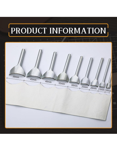 Juego de Perforadores de Cuero Yizzvb 9 Tamaños 10-50mm