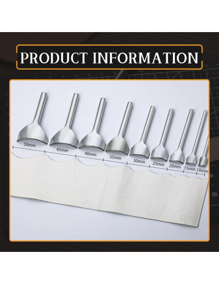 Juego de Perforadores de Cuero Yizzvb 9 Tamaños 10-50mm