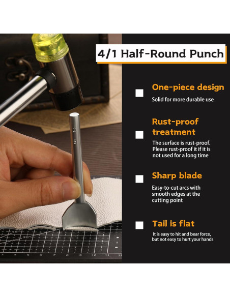 Juego de Perforadores de Cuero Yizzvb 9 Tamaños 10-50mm