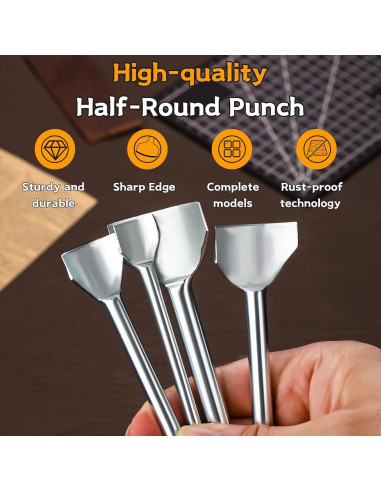 Juego de Perforadores de Cuero Yizzvb 9 Tamaños 10-50mm