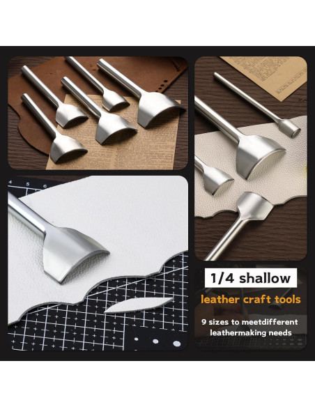 Juego de Perforadores de Cuero Yizzvb 9 Tamaños 10-50mm