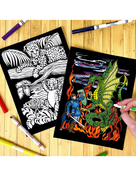 Paquete de 6 Pósters de Colorear Stuff2Color - Terciopelo Negro