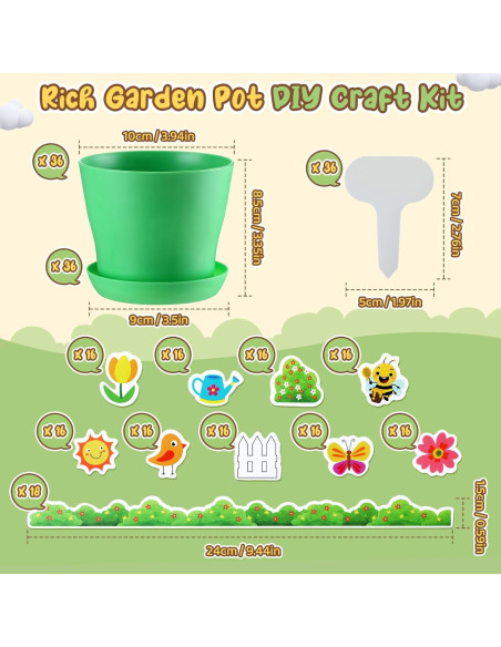 Kit de Manualidades para Jardinería Chivertion 36 Macetas 1.35kg