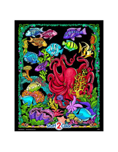 Póster de Colorear Terciopelo Pulpo Stuff2Color 40x50 cm