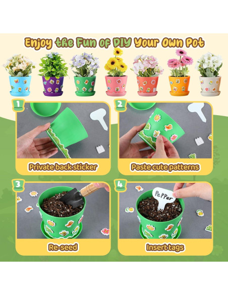 Kit de Manualidades para Jardinería Chivertion 36 Macetas 1.35kg