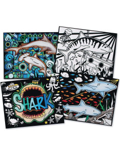 Pósters de Arte de Terciopelo Tiburón S&S Worldwide - 12 Unidades 2