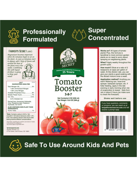 Fertilizante Booster para Tomates Secreto del Agricultor 0.95L