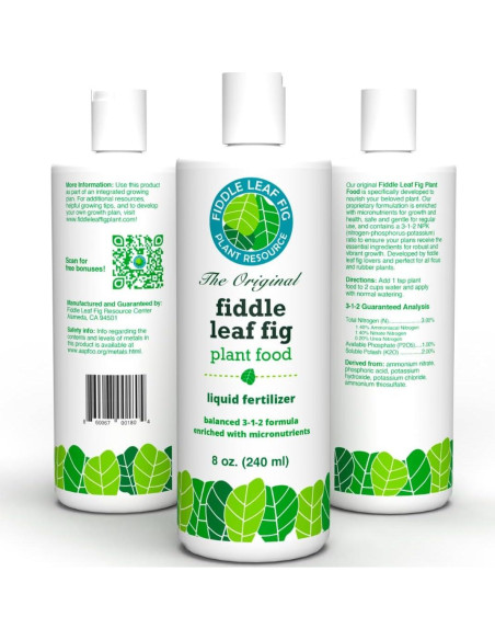 Fertilizante Líquido Fiddle Leaf Fig 226.8ml - Sin Urea NPK 3-1-2