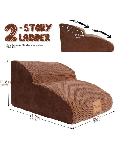 Escaleras para Perros Topmart de Espuma 2 Niveles 30 cm Antideslizantes