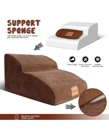 Escaleras para Perros Topmart de Espuma 2 Niveles 30 cm Antideslizantes