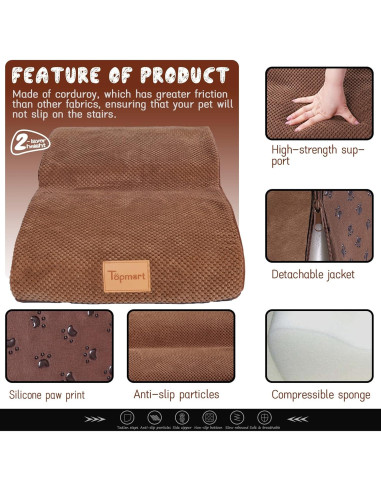 Escaleras para Perros Topmart de Espuma 2 Niveles 30 cm Antideslizantes