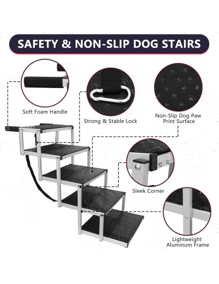 Escalera Plegable para Perros PENSUN Antideslizante 113.4kg