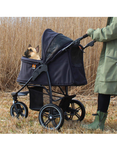 Carrito para mascotas My Duque COOPER 32 kg, plegable, negro