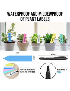 Etiquetas para Plantas Yuanling 120 Pcs Plástico Impermeable 2