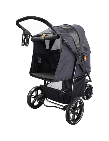 Carrito para mascotas My Duque COOPER 32 kg, plegable, negro