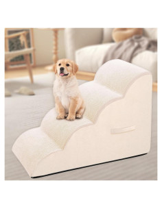 Escalones para Perros Vhaso 4 Pasos Beige 50.8 cm Espuma