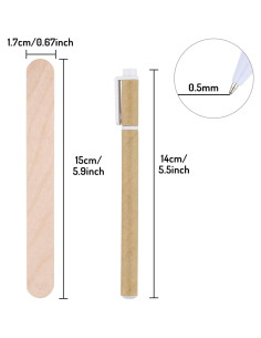 Etiquetas de Plantas de Madera Whaline 200 Pcs 15x1.7 cm 2