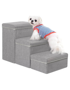 Escaleras para Perros Uross con Almacenamiento 3 Pasos Gris