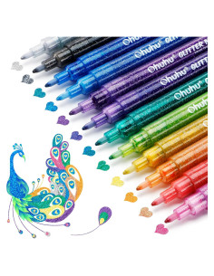 Marcadores Metálicos Ohuhu 12 Colores Brillantes Tinta Agua