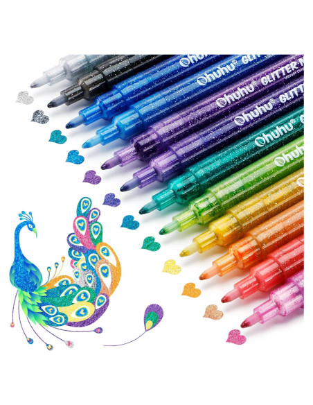 Marcadores Metálicos Ohuhu 12 Colores Brillantes Tinta Agua