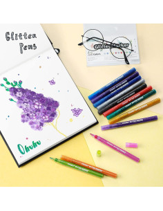 Marcadores Metálicos Ohuhu 12 Colores Brillantes Tinta Agua 2