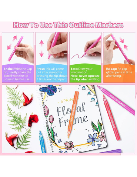 Marcadores Metálicos Ohuhu 12 Colores Brillantes Tinta Agua