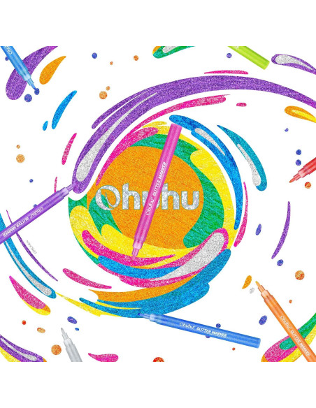 Marcadores Metálicos Ohuhu 12 Colores Brillantes Tinta Agua